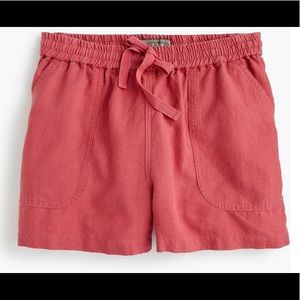 Coral Seaside Linen Blend Shorts from Point Sur